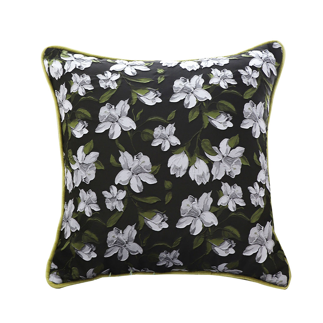 Soga 45Cm Subtle Foliage Green Pillow Subtle Orchid Blossom Square Throw Pillow, Furniture, Living Room Furniture, Occasional Chairs, , ,  - Nz Depot 1