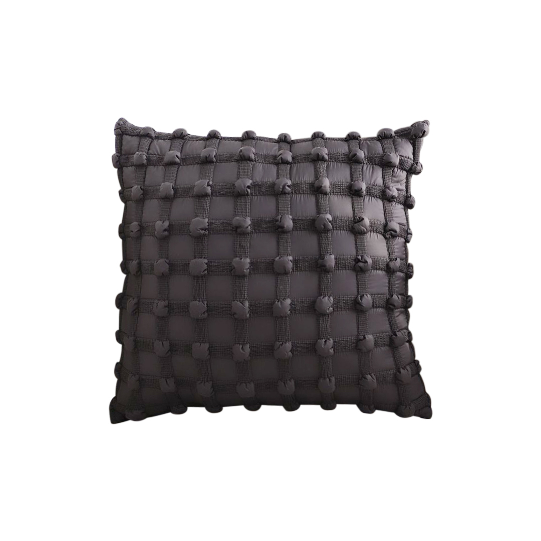 Soga 50Cm Black Medieval-Style Puff Rivet Square Product Throw Pillow, High Resilience Foam Seating With Sleek Design, , , , ,  - Nz Depot 1