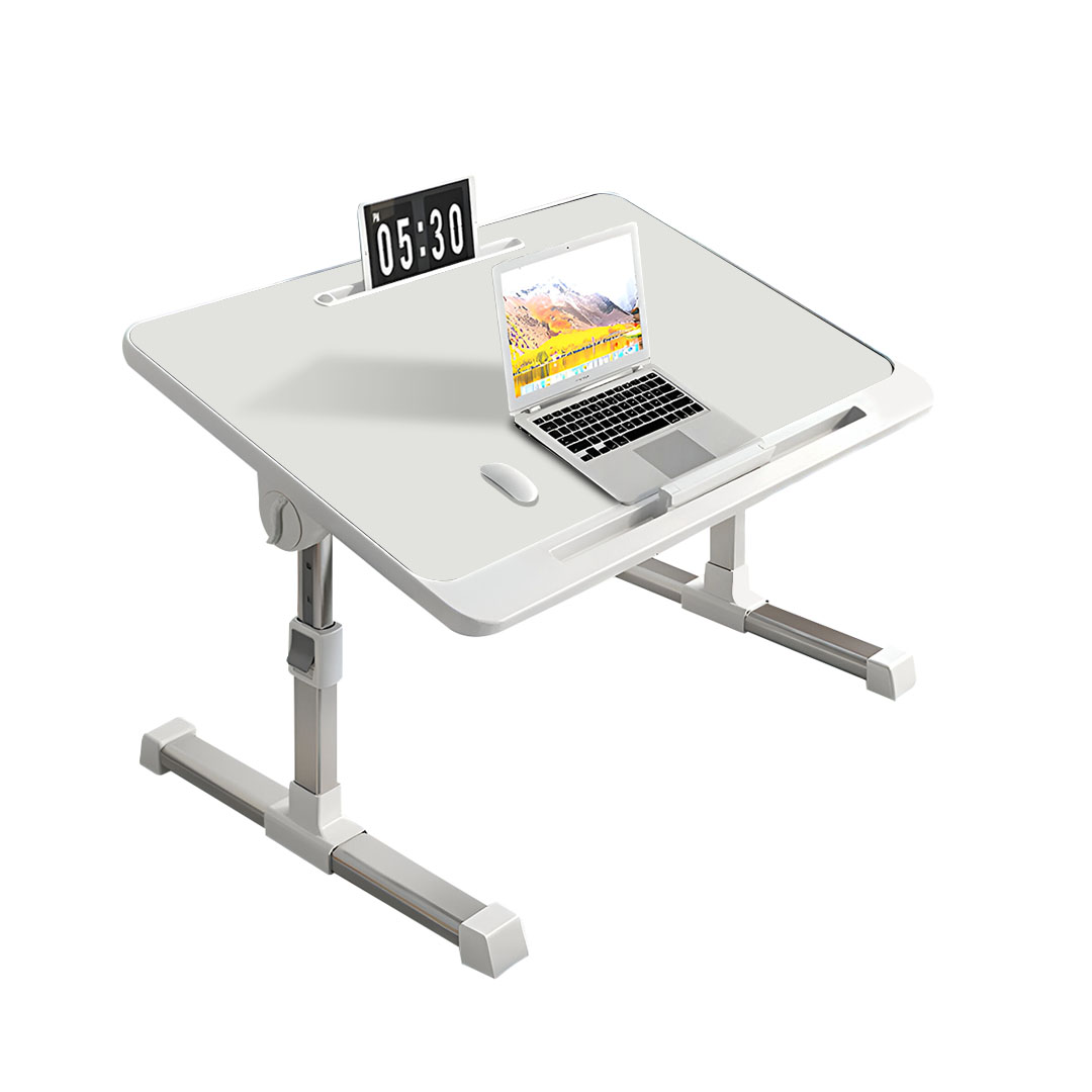 SOGA 60X40cm White Small Laptop Bed Portable Foldable Study Table Adjustable, Desks & Computer Tables, , , , ,  - NZ DEPOT 1