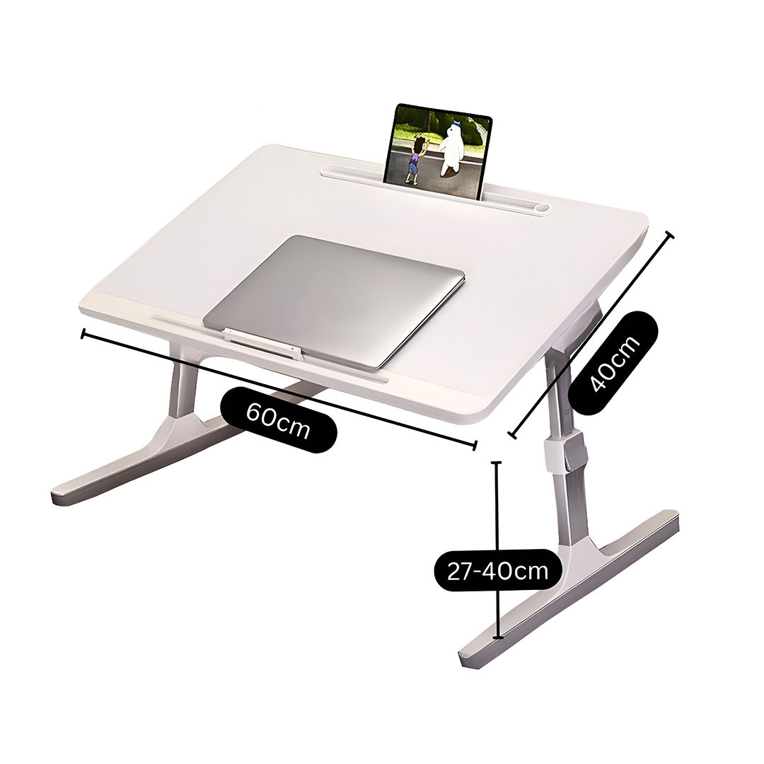 SOGA 60X40cm White Small Laptop Bed Portable Foldable Study Table Adjustable, Desks & Computer Tables, , , , ,  - NZ DEPOT 6