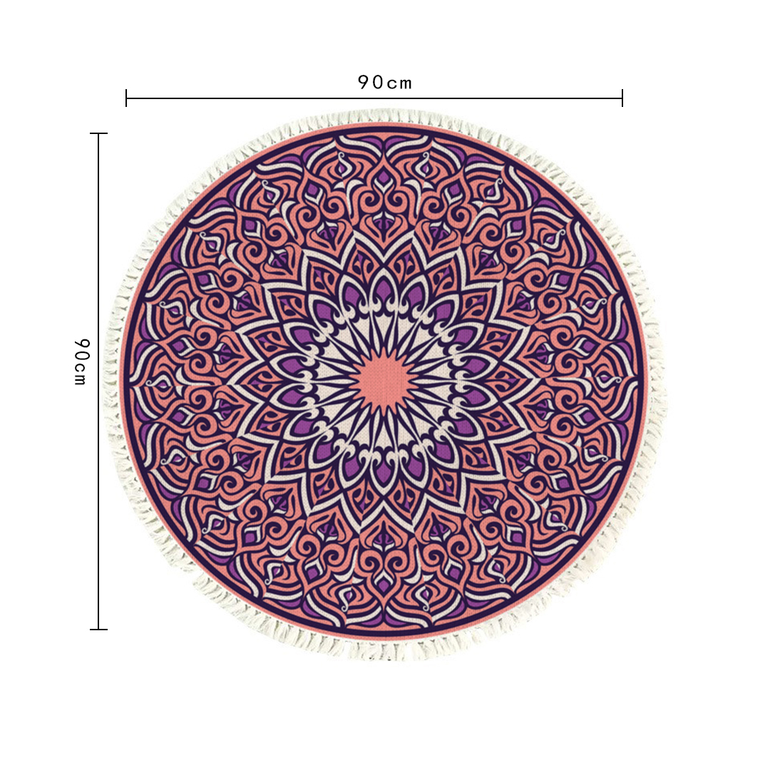 Soga 90Cm Purple Mandala Round Carpet For Living Room Bedroom Anti-Slip Doormat, Home Decor, Home &Amp; Living, Home Decor, Rugs, Shaggy Rugs, ,  - Nz Depot 6