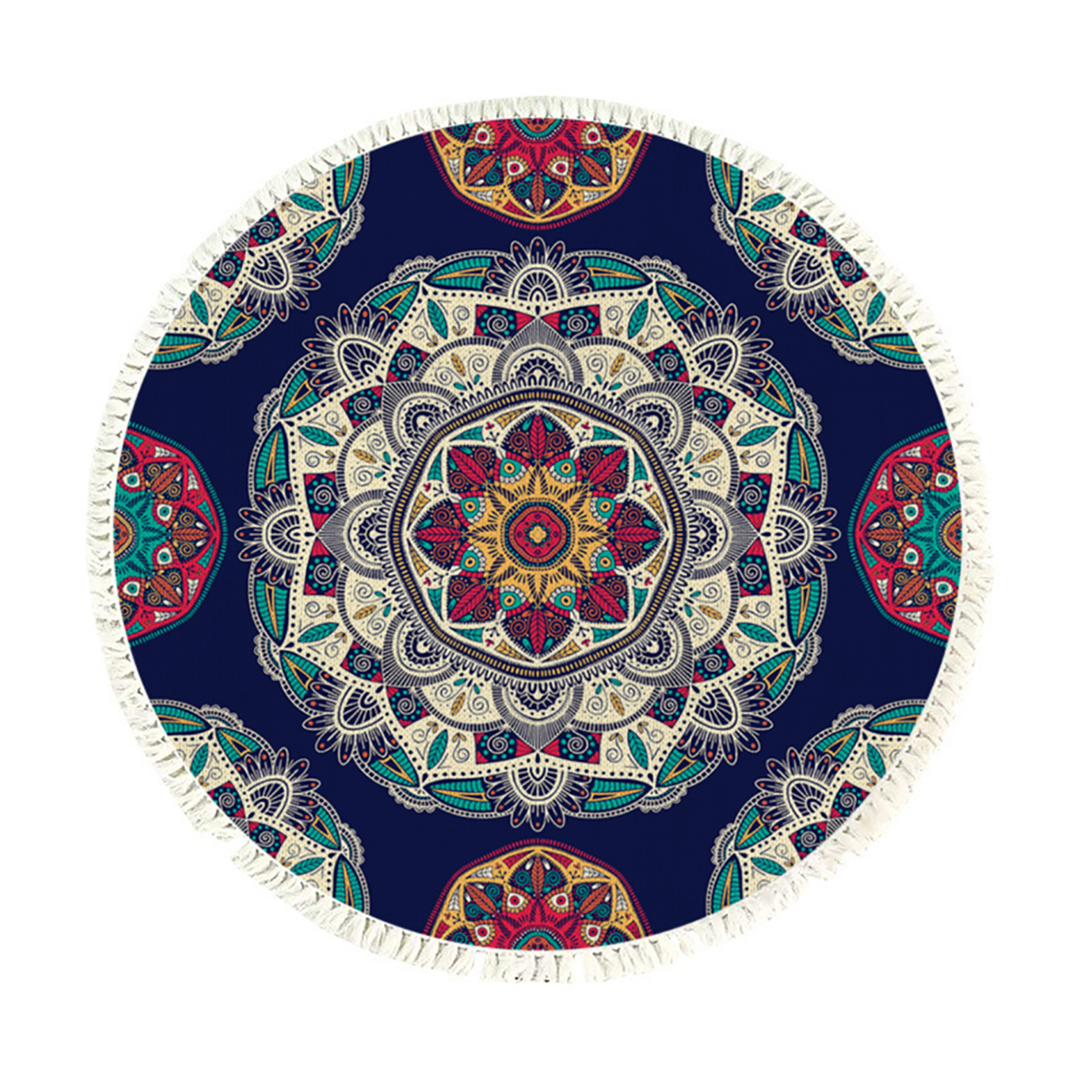 Soga 90Cm Round Rug Bohemian Circle Area Rug With Bohemian Geometric Pattern, Anti-Slip Doormat, Home Decor, Home &Amp; Living, Home Decor, Rugs, Shaggy Rugs, ,  - Nz Depot 1