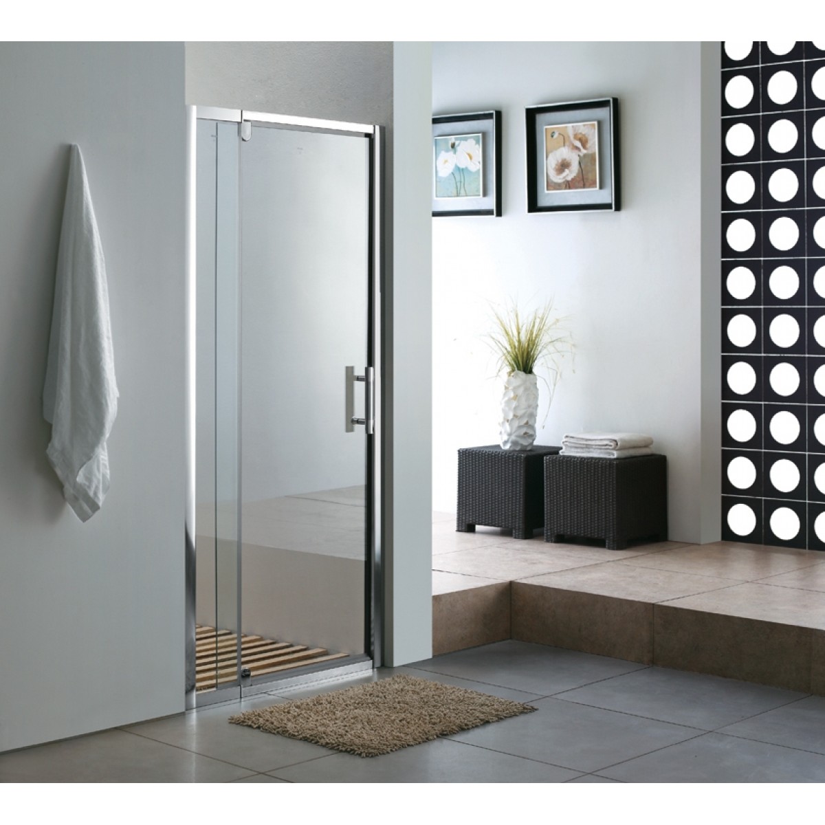 Shower Glass - Hydro Series (770X1900Mm) Pivot Door, Shower Door - Nz Depot