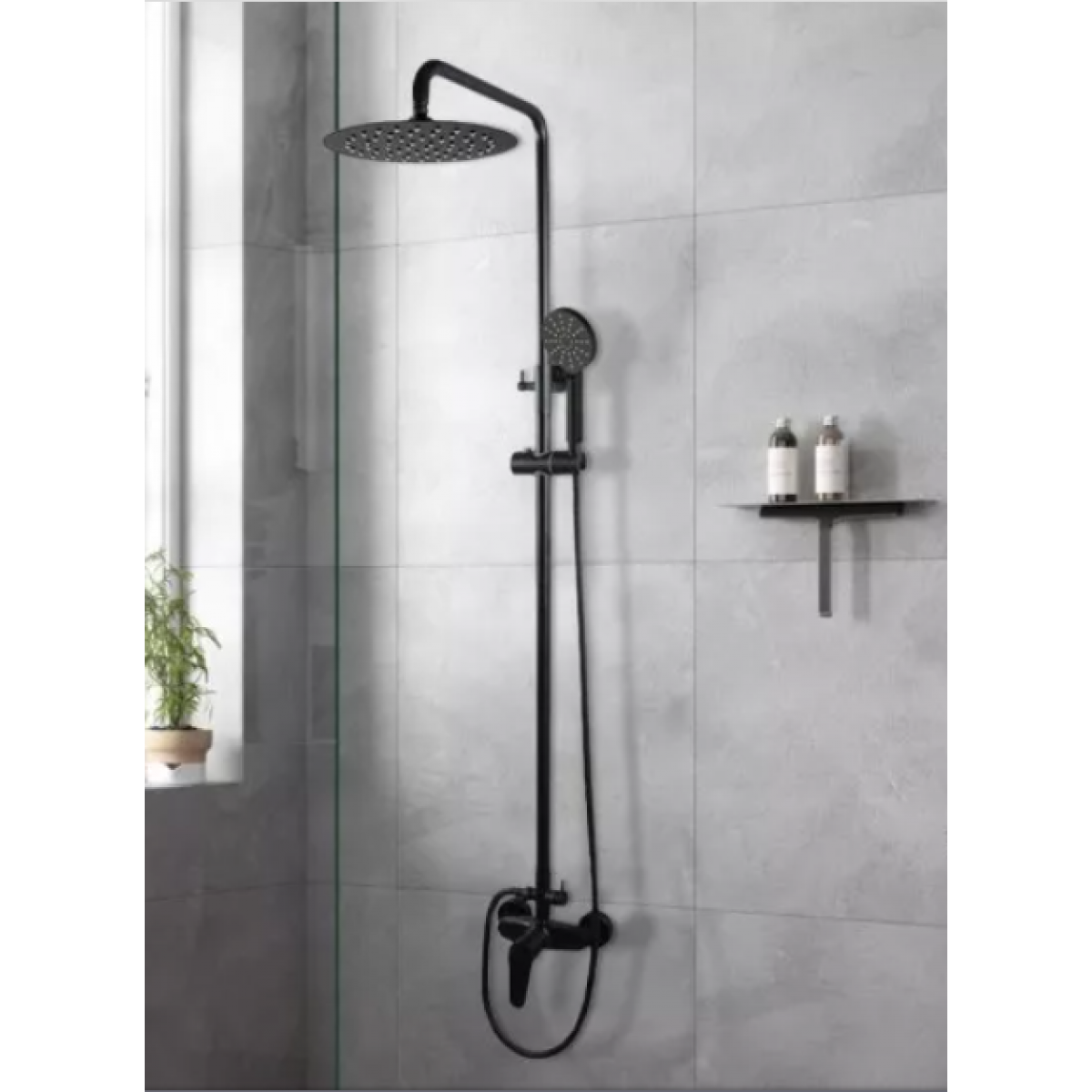 Shower Mixer Combination Round Ss2153-200R11-B - Black, Shower Mixer - Nz Depot