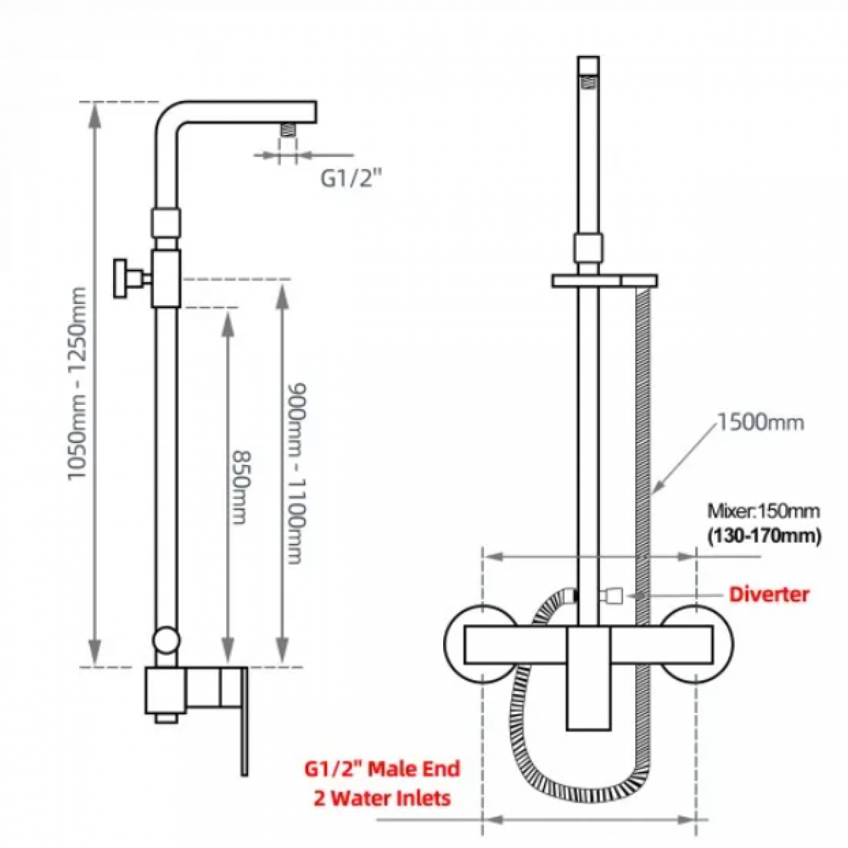 Shower Mixer Combination Square Ss2123 200S8 Ss2123 200S8 Shower Mixer Nz Depot 6 - Nz Depot