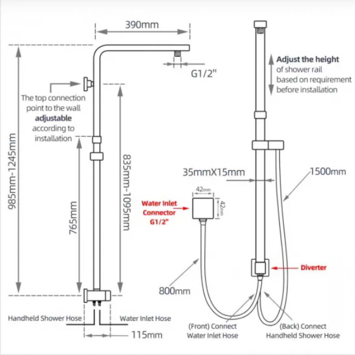 Shower Mixer Combination Twin Shower Set Topbottom Inlet Ss2125 200S8 Ss2125 200S8 Shower Mixer Nz Depot 4 - Nz Depot