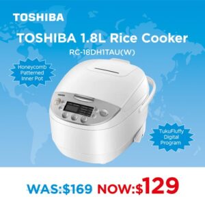 Toshiba 1.8L White Rice Cooker Rice Cookers RC 18DH1TAUW s NZDEPOT - NZ DEPOT