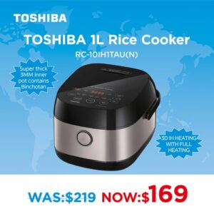 Toshiba Ih 1.0L Induction Rice Cooker Rice Cookers Rc 10Ih1Taun S Nzdepot - Nz Depot