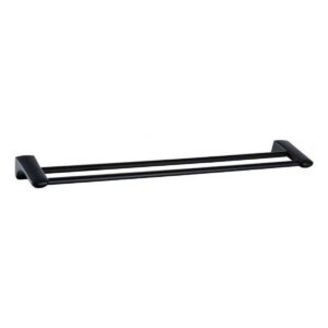 Towel Rail - Round Satin Black Series Double Bar, Bathroom accessories - NZ DEPOT