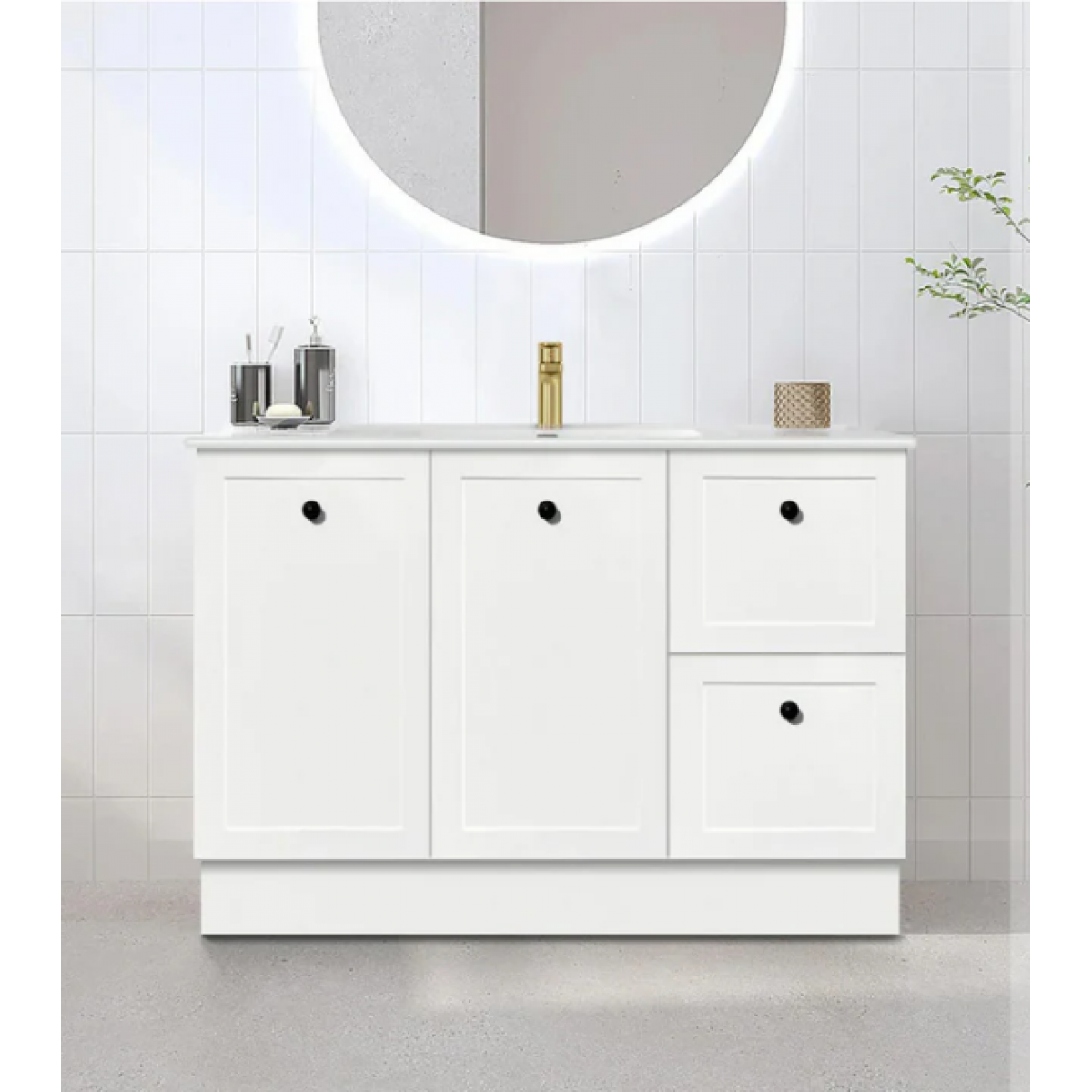 Cabinet - Jess Series 900Mm White, Freestanding - Square Basin - Nz Depot