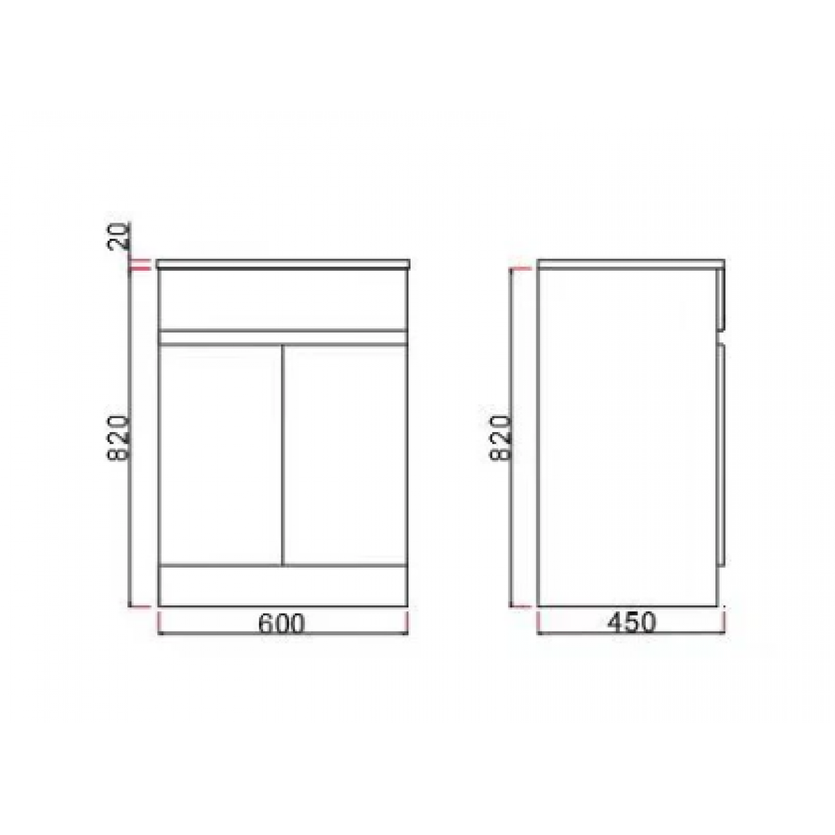 Cabinet Misty Series Free Standing 600Mm White T600F White Freestanding Square Basin Nz Depot 2 - Nz Depot