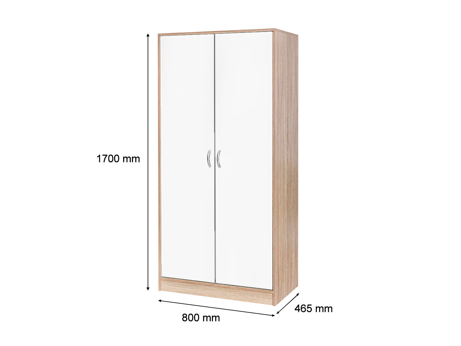 Ds Bardalona 2 Door Wardrobe White Pr8892 Wardrobes Nz Depot 4 - Nz Depot