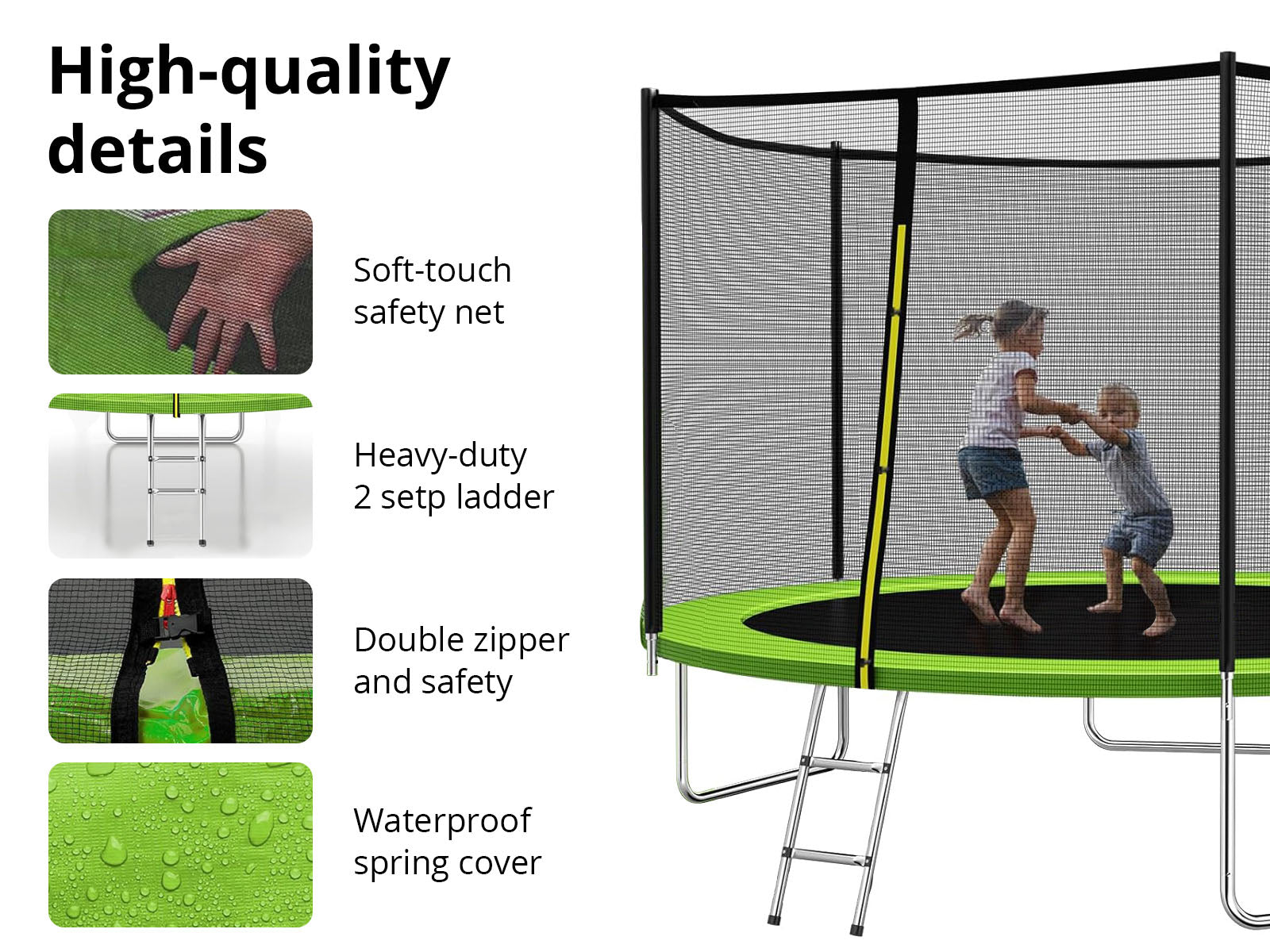 Ds Trampoline Lime Outside Net 8Ft Pr65838 Trampolines Nz Depot 4 - Nz Depot