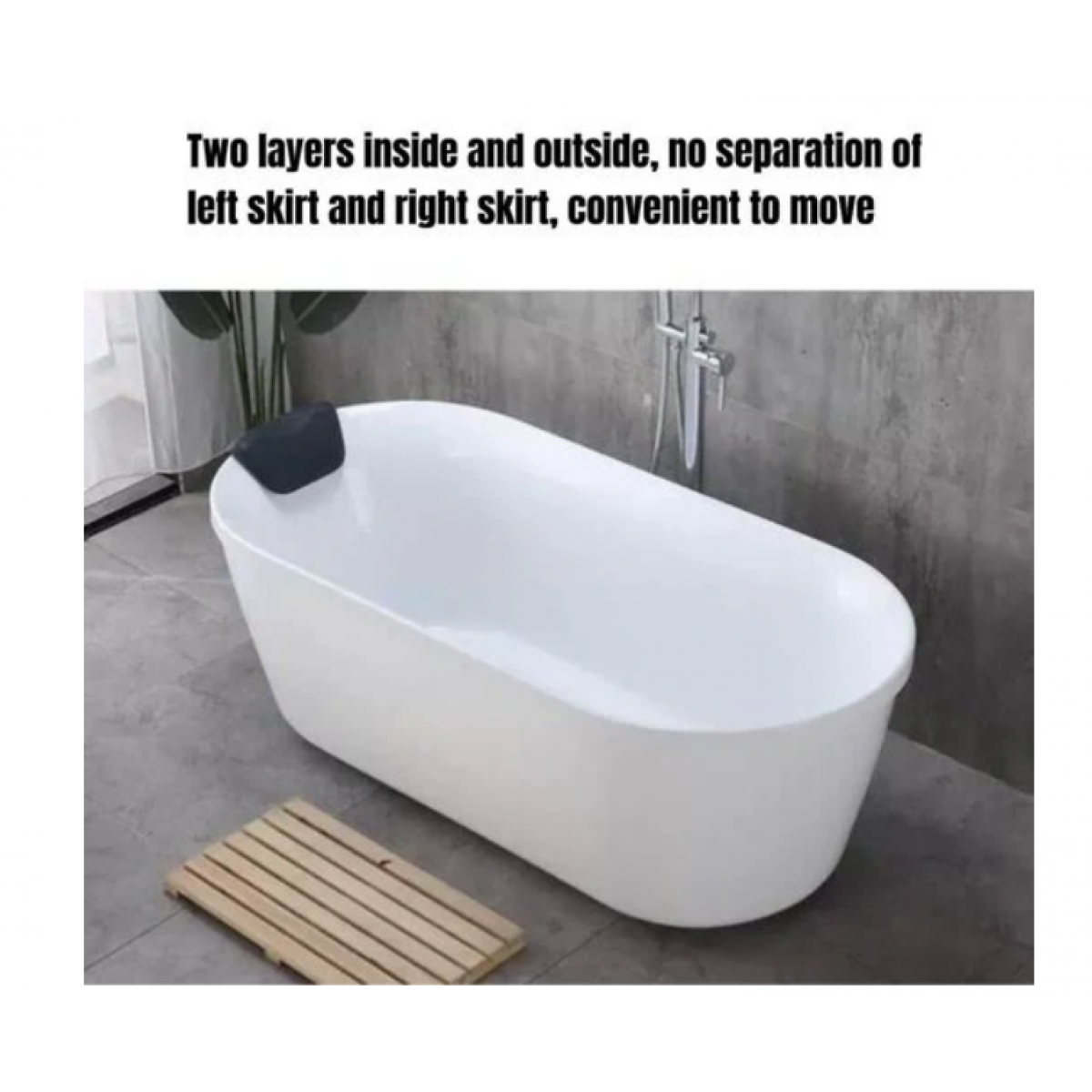 Freestanding Acrylic Small Apartment Bathtub - 1300Mm, Freestanding Bath Tub - Nz Depot