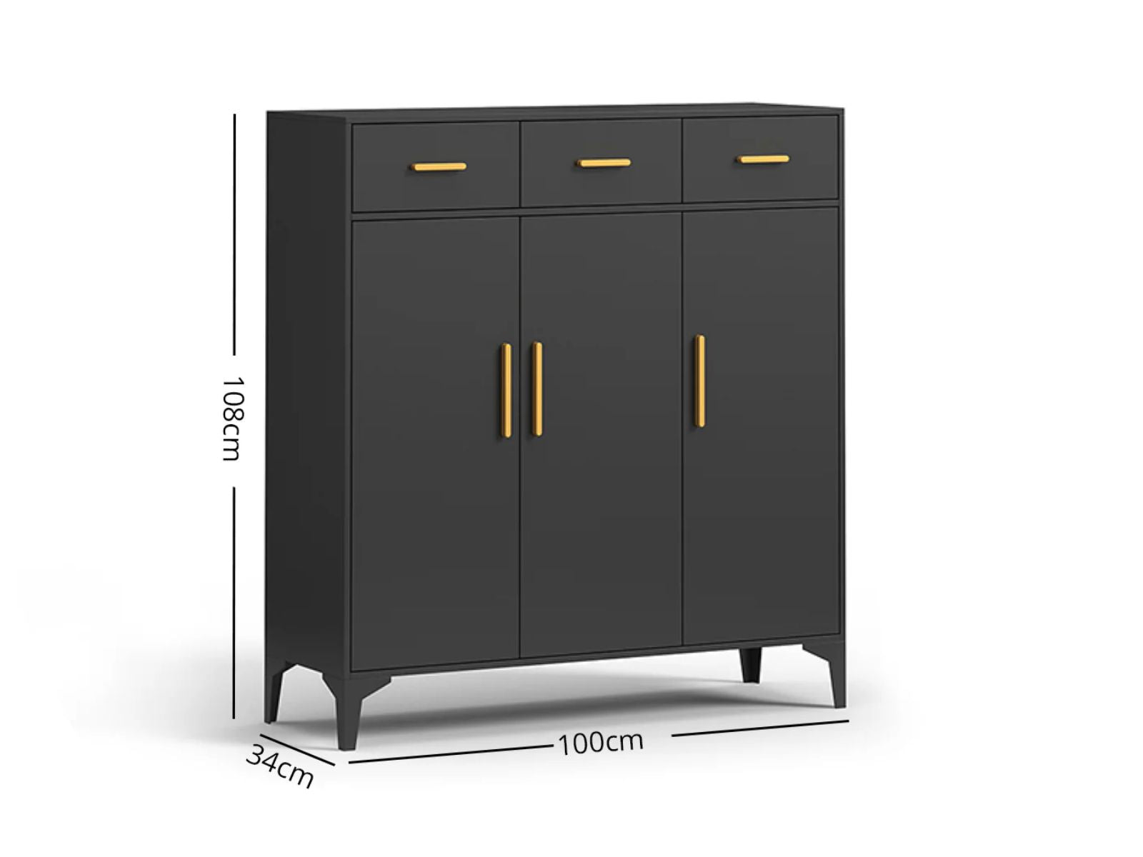 Lonna Steel Shoe Cabinet With Drawers Black Pr65421 Shoe Rack Nz Depot 3 - Nz Depot