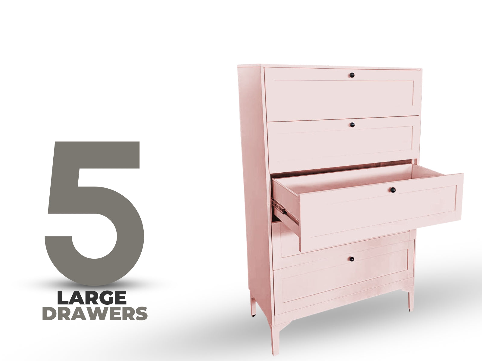 Lonna Steel Tallboy 5 Drawer Pink Pr65423 Tallboys Nz Depot 4 - Nz Depot