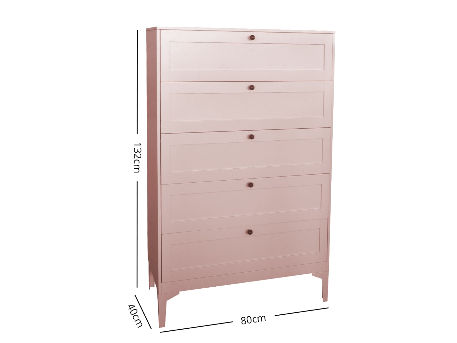 Lonna Steel Tallboy 5 Drawer Pink Pr65423 Tallboys Nz Depot 5 - Nz Depot