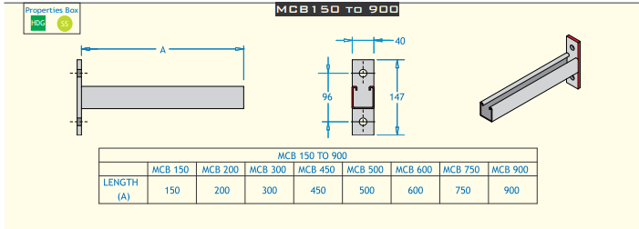 Med Duty Cantilever Bracket X2 -