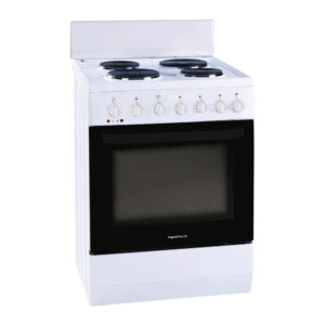 Parmco 600mm Freestanding Stove, Solid Plate Cooktop, Electric Oven, White - NZDEPOT