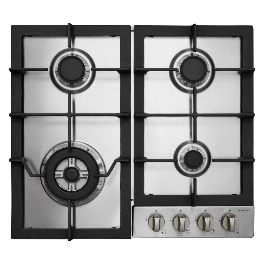 Parmco 600Mm Gas Hob, 3 Burner + Wok, Stainless Steel - Nzdepot