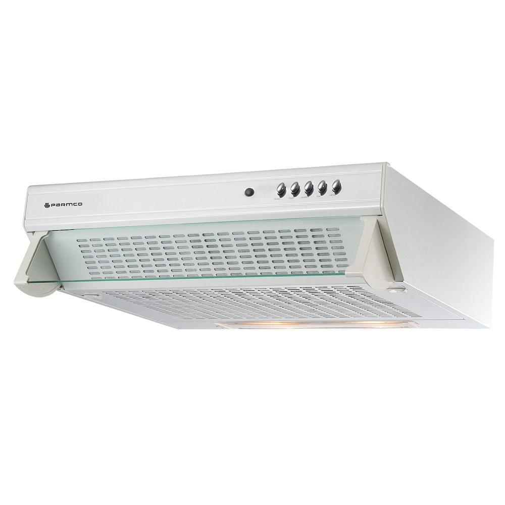 Parmco 600Mm Glass Front Caprice Rangehood, White - Nzdepot