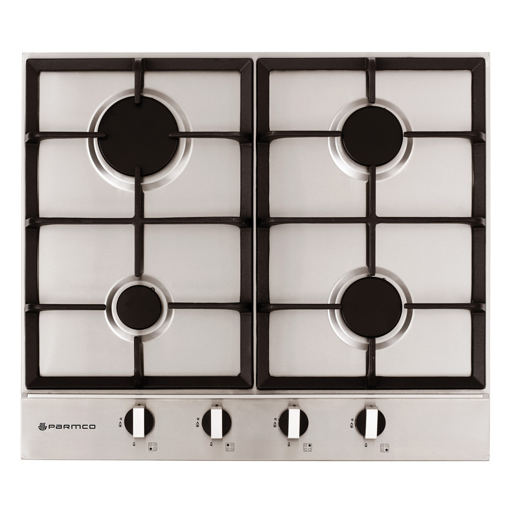 Parmco 600Mm Hob, 4 Burner, Gas, Stainless Steel - Nzdepot