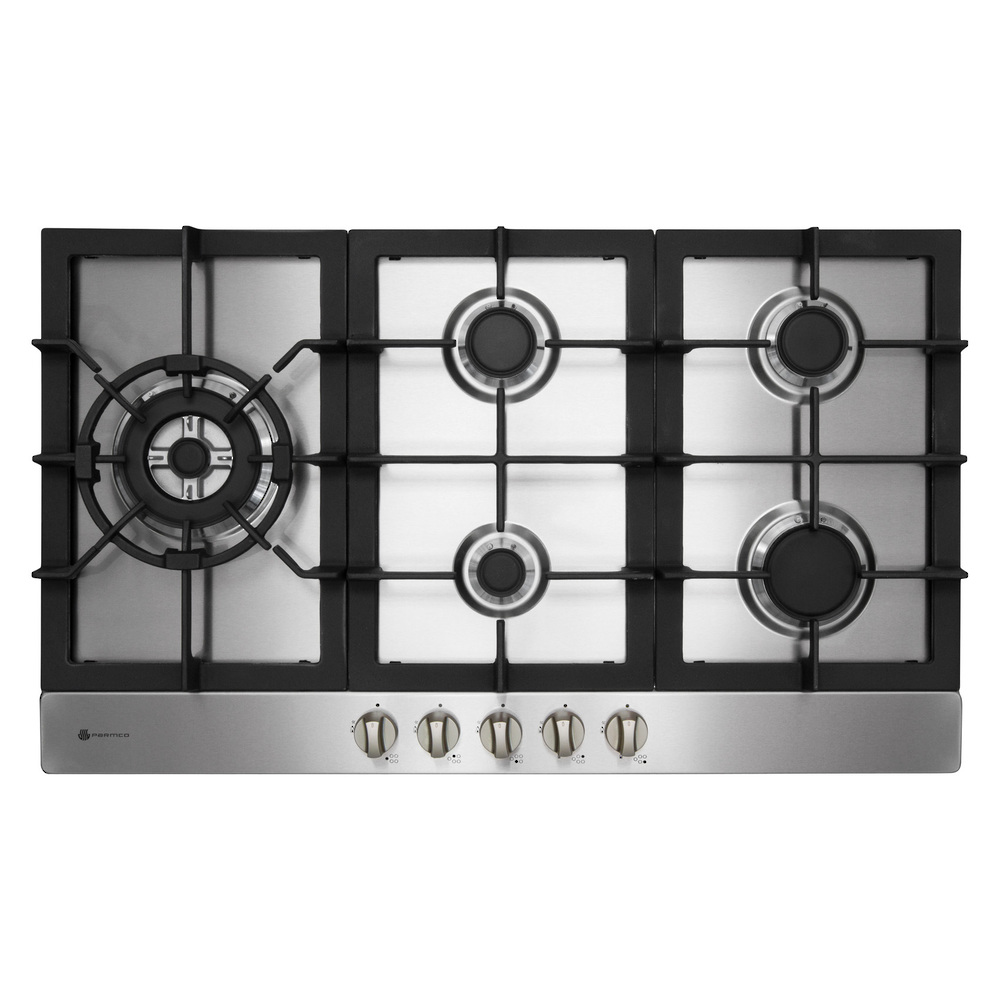 Parmco 900Mm Gas Hob, 4 Burner + Wok, Stainless Steel - Nzdepot