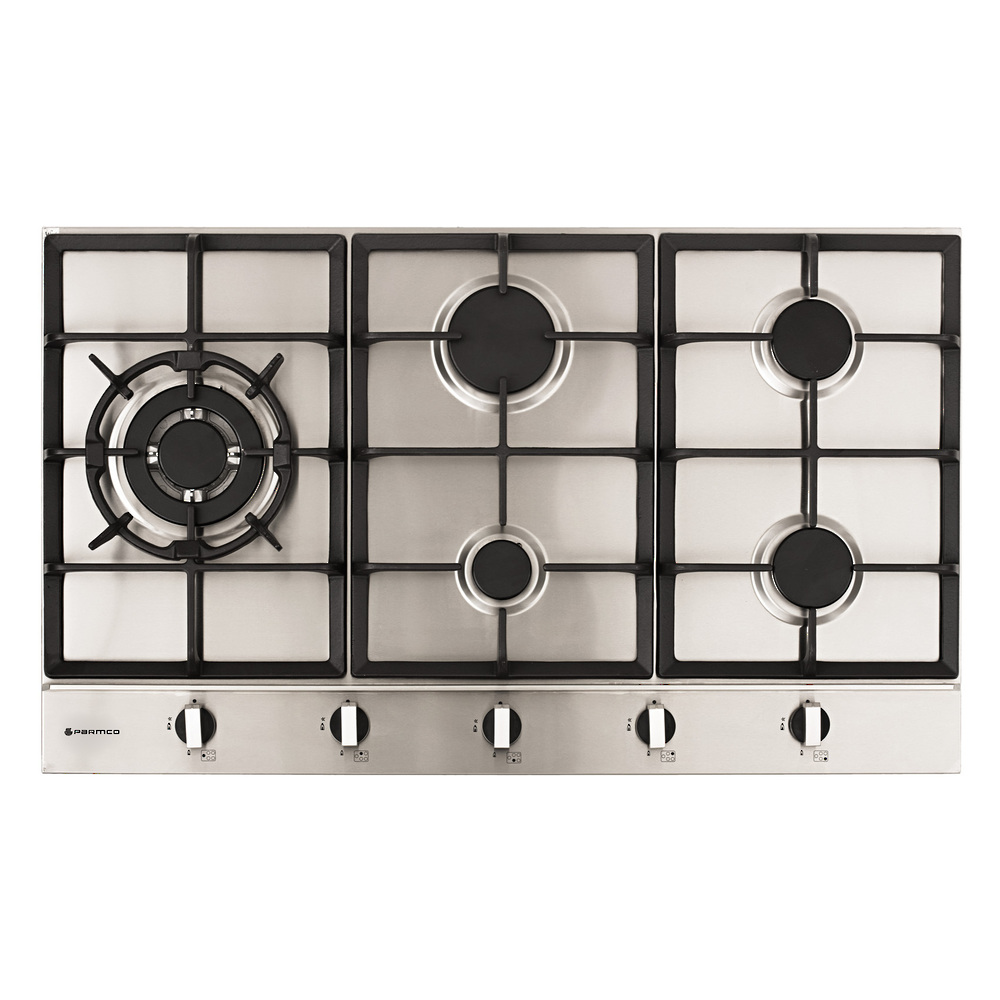 Parmco 900Mm Hob, 4 Burner + Wok, Gas, Stainless Steel - Nzdepot