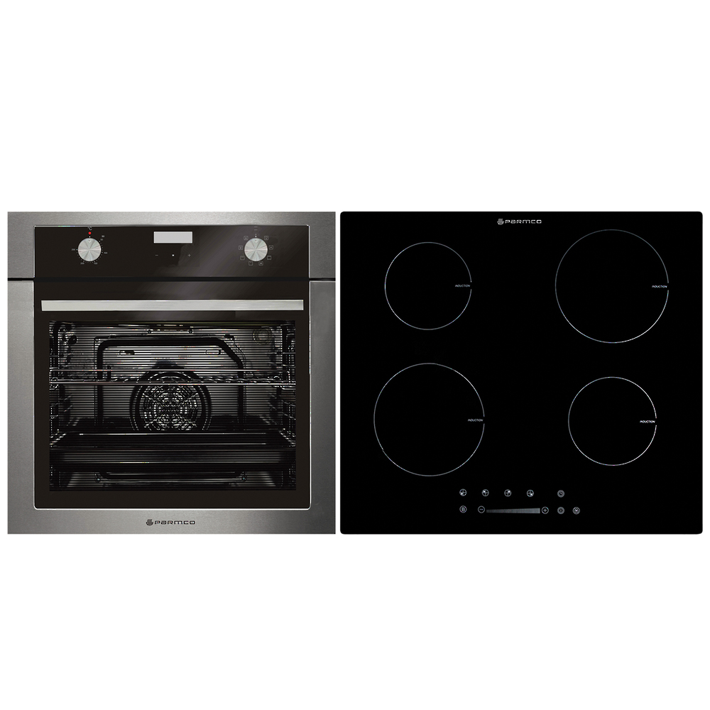 Parmco Parmco Pack 1-1  - 600Mm 8 Function Stainless Steel Oven And 600Mm Induction Frameless Touch Control Cooktop - Nzdepot