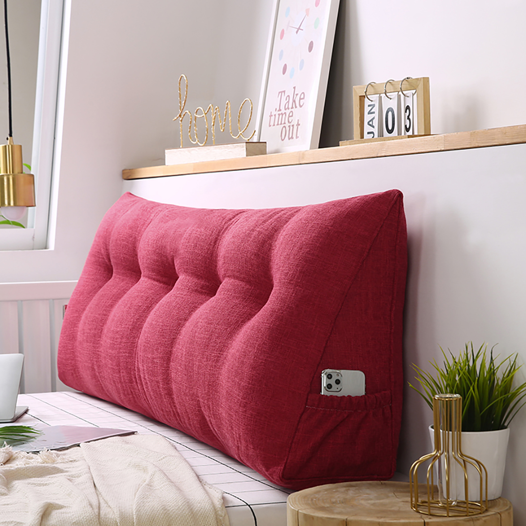 Soga 100Cm Rose Red Triangular Wedge Bed Pillow Headboard Backrest Bedside Tatami Cushion Home Decor, Furniture, Living Room Furniture, Occasional Chairs, , ,  - Nz Depot 3