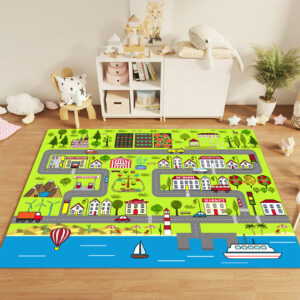 SOGA 120cm Kids Rug Street Map Play Mat, Educational Baby Theme Park Area Rugs, Home & Living, Home Decor, Rugs, Shaggy Rugs, ,  - NZ DEPOT 2