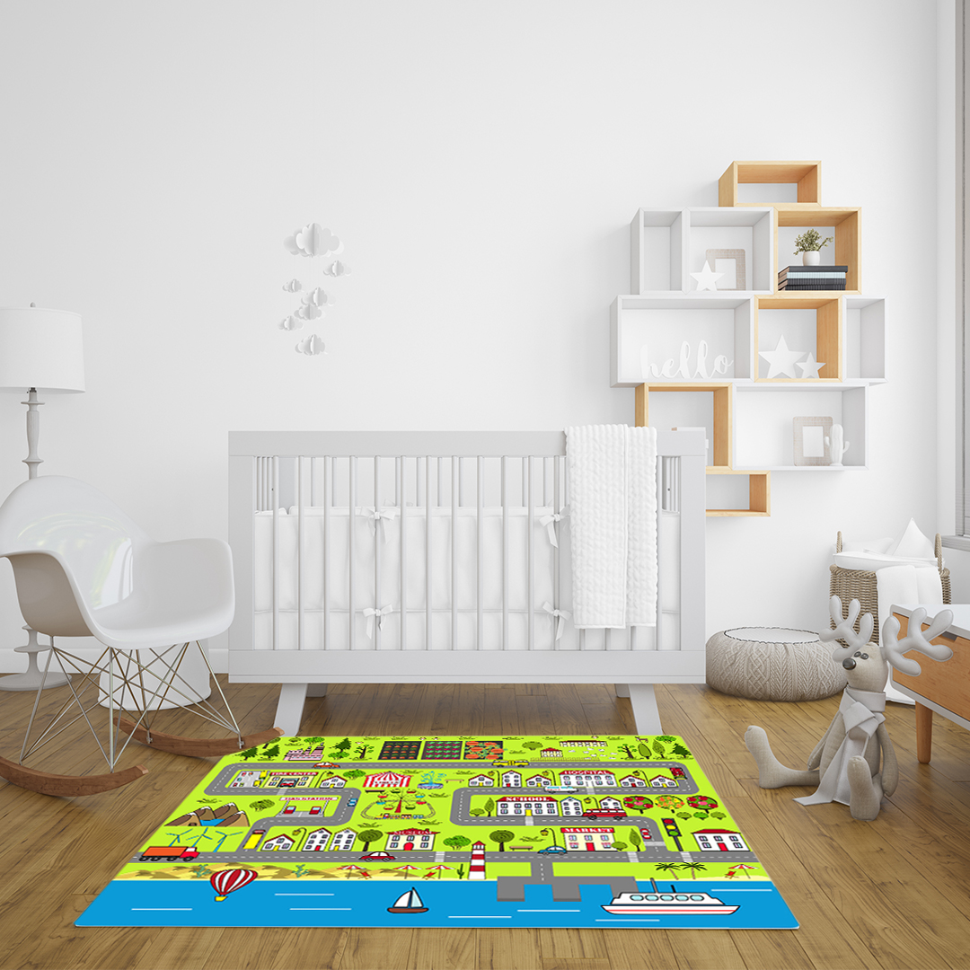 Soga 120Cm Kids Rug Street Map Play Mat, Educational Baby Theme Park Area Rugs, Home &Amp; Living, Home Decor, Rugs, Shaggy Rugs, ,  - Nz Depot 6