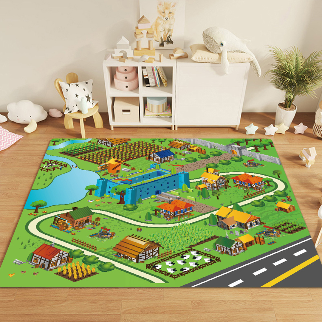 Soga 120Cm Kids Rug Street Map Play Mat, Educational Baby Theme Park Area Rugs, Home &Amp; Living, Home Decor, Rugs, Shaggy Rugs, ,  - Nz Depot 2