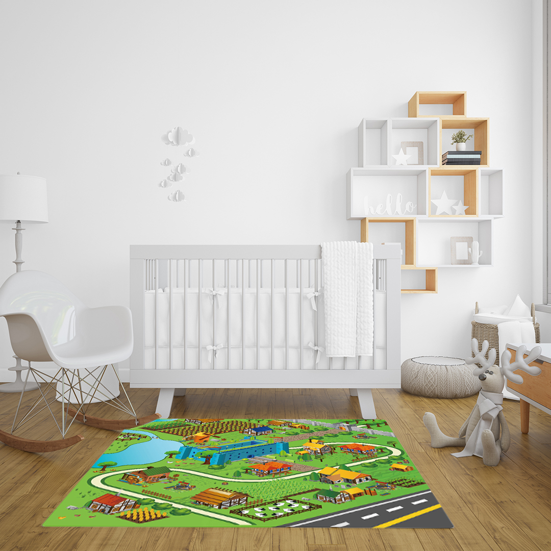 Soga 120Cm Kids Rug Street Map Play Mat, Educational Baby Theme Park Area Rugs, Home &Amp; Living, Home Decor, Rugs, Shaggy Rugs, ,  - Nz Depot 4