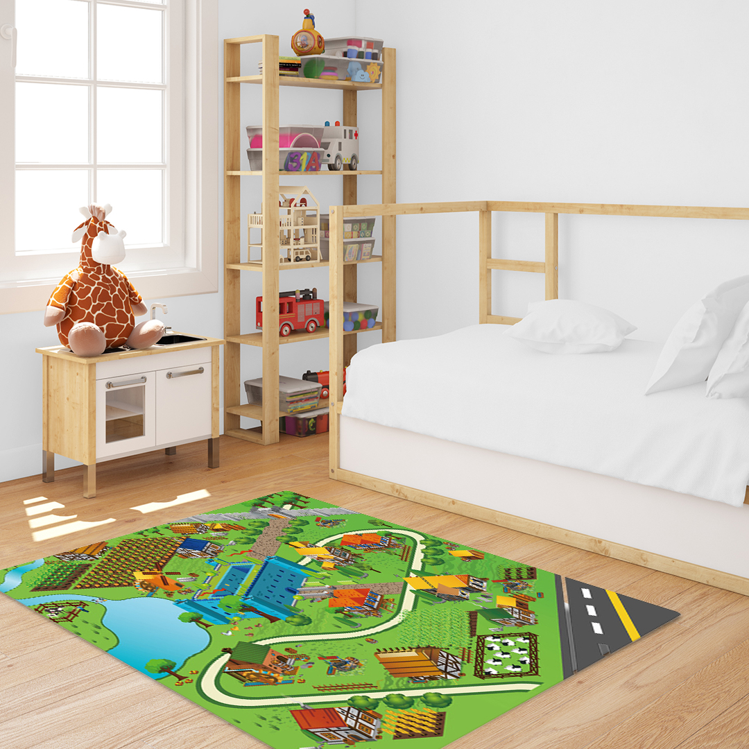 Soga 120Cm Kids Rug Street Map Play Mat, Educational Baby Theme Park Area Rugs, Home &Amp; Living, Home Decor, Rugs, Shaggy Rugs, ,  - Nz Depot 5