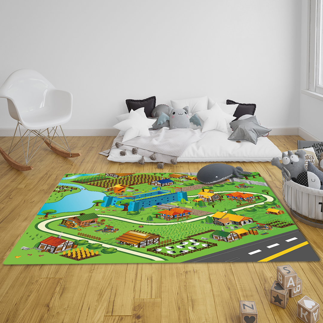 Soga 120Cm Kids Rug Street Map Play Mat, Educational Baby Theme Park Area Rugs, Home &Amp; Living, Home Decor, Rugs, Shaggy Rugs, ,  - Nz Depot 7