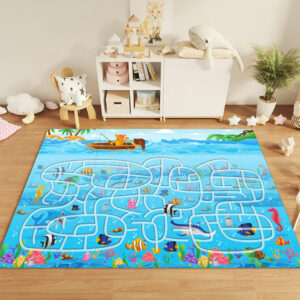 SOGA 120cm Kids Rug Street Map Play Mat, Educational Baby Theme Park Area Rugs, Home & Living, Home Decor, Rugs, Shaggy Rugs, ,  - NZ DEPOT 2