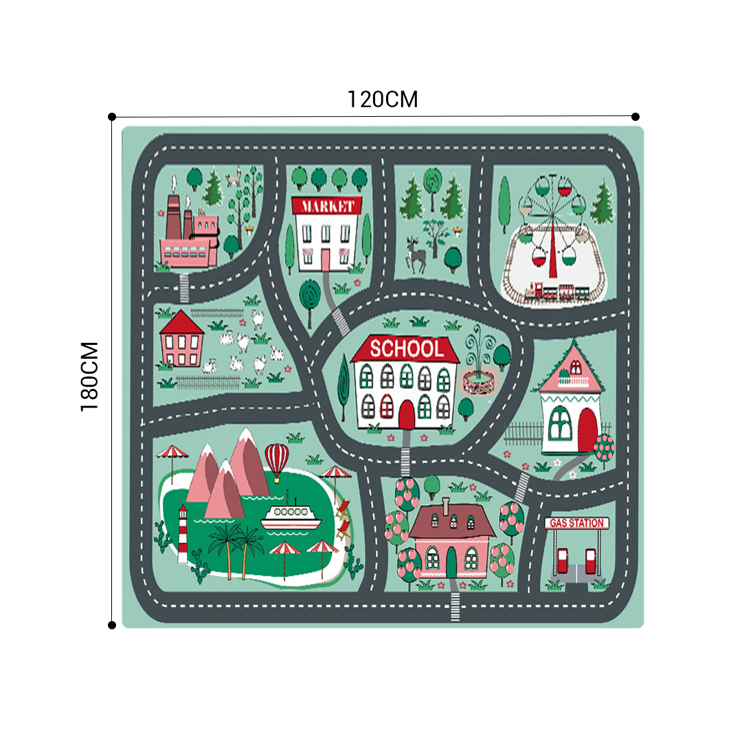 Soga 120Cm Kids Rug Street Map Play Mat, Educational Baby Theme Park Area Rugs, Home &Amp; Living, Home Decor, Rugs, Shaggy Rugs, ,  - Nz Depot 3