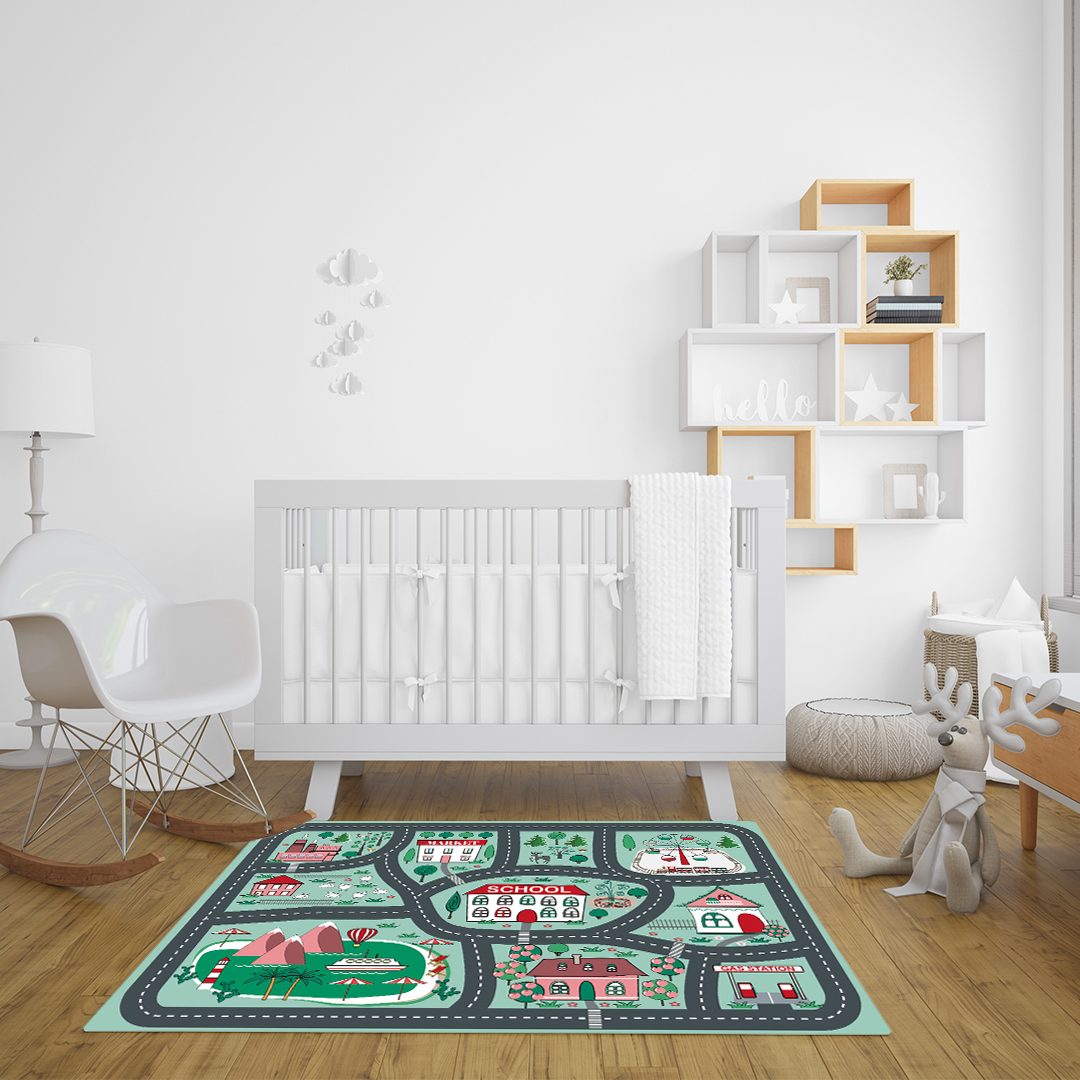 Soga 120Cm Kids Rug Street Map Play Mat, Educational Baby Theme Park Area Rugs, Home &Amp; Living, Home Decor, Rugs, Shaggy Rugs, ,  - Nz Depot 4