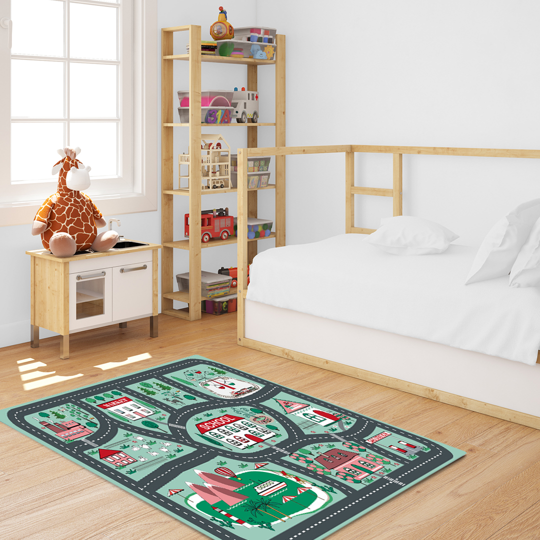 Soga 120Cm Kids Rug Street Map Play Mat, Educational Baby Theme Park Area Rugs, Home &Amp; Living, Home Decor, Rugs, Shaggy Rugs, ,  - Nz Depot 5