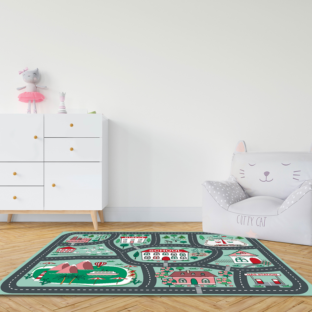 Soga 120Cm Kids Rug Street Map Play Mat, Educational Baby Theme Park Area Rugs, Home &Amp; Living, Home Decor, Rugs, Shaggy Rugs, ,  - Nz Depot 6