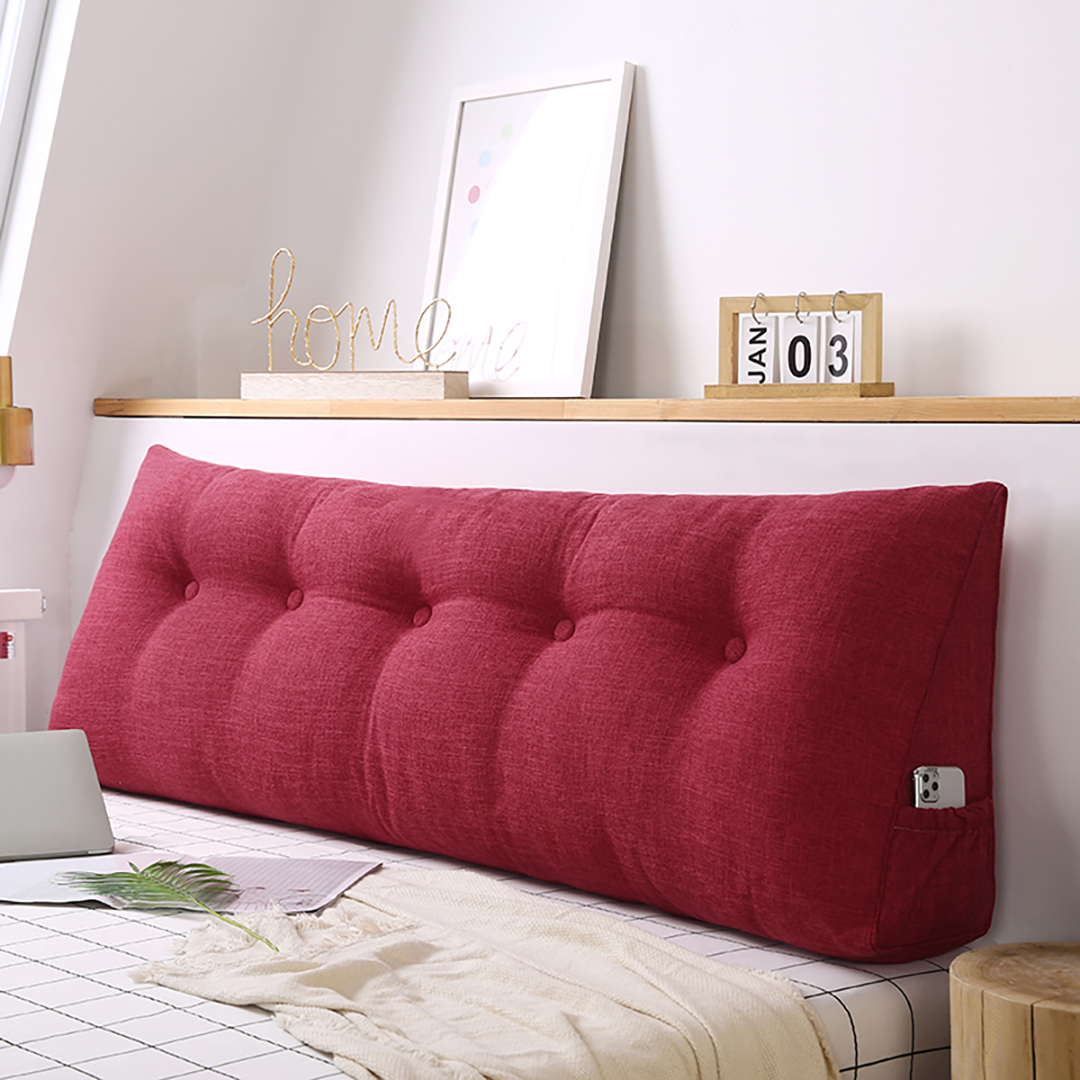 Soga 120Cm Rose Red Triangular Wedge Bed Pillow Headboard Backrest Bedside Tatami Cushion Home Decor, Furniture, Living Room Furniture, Occasional Chairs, , ,  - Nz Depot 2