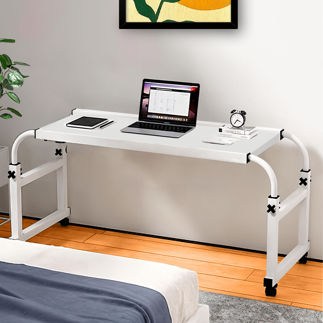 Soga 120X45Cm White Cross Bed Movable Desk Table W/ Adjustable Length &Amp; Height, Furniture, Living Room Furniture, Tables, , ,  - Nz Depot 4