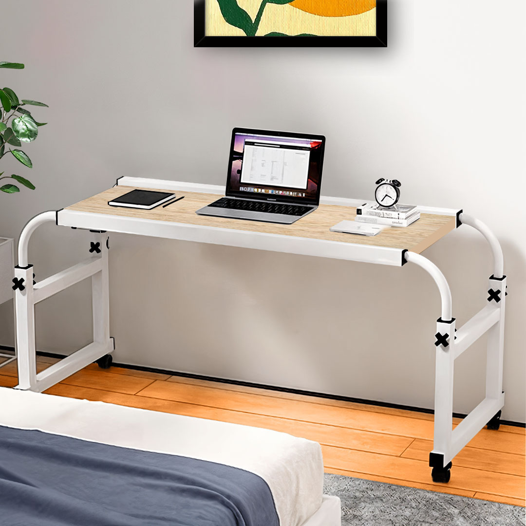 Soga 120X45Cm Wood Cross Bed Movable Desk Table W/ Adjustable Length &Amp; Height, Furniture, Living Room Furniture, Tables, , ,  - Nz Depot 4