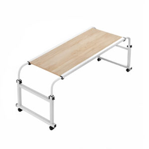 Soga 120X45Cm Wood Cross Bed Movable Desk Table W Adjustable Length Height Sidetab31 Nz Depot - Nz Depot