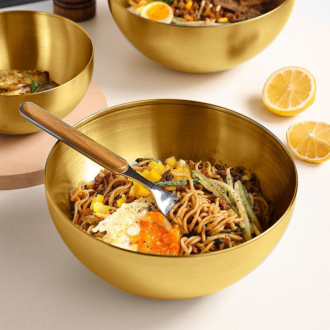 Soga 20Cm Gold Salad Bowl With Model 201 Elegant And Durable Kitchen Essential, Home &Amp; Living, Kitchen &Amp; Dining, Cookware, Casserole Dishes, ,  - Nz Depot 3