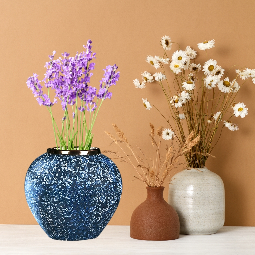 Soga 21X22Cm Blue With White Mini Floral Small Ceramic Flower Vase Elegant Living Room Home Decor, Home &Amp; Living, Home Decor, Vases, , ,  - Nz Depot 3