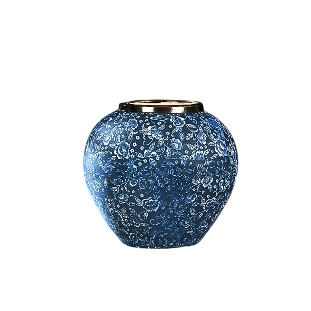 Soga 21X22Cm Blue With White Mini Floral Small Ceramic Flower Vase Elegant Living Room Home Decor, Home &Amp; Living, Home Decor, Vases, , ,  - Nz Depot 1