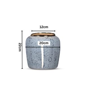 SOGA 21x22cm Grey Small Ceramic Flower Vase Elegant Living Room Home Decor, Home & Living, Home Decor, Vases, , ,  - NZ DEPOT 2