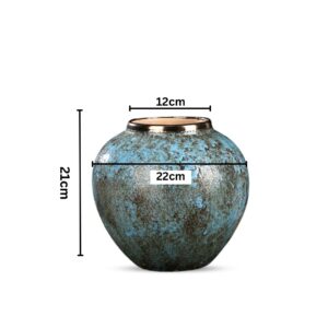 SOGA 21x22cm Light Blue Small Ceramic Flower Vase Elegant Living Room Home Decor, Home & Living, Home Decor, Vases, , ,  - NZ DEPOT 2